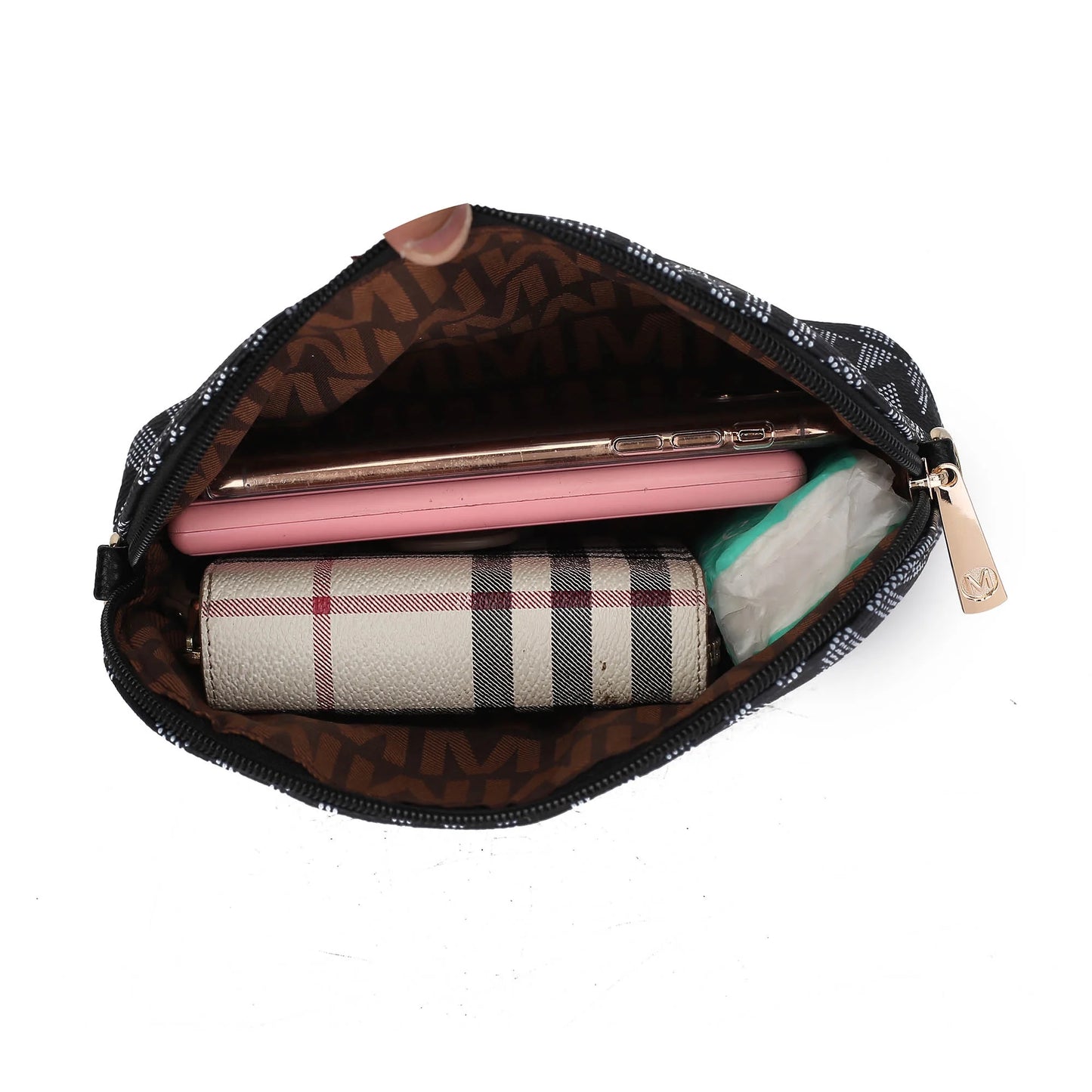 Lippa Women'S Tote Bag, Wristlet Pouch Purse, Vegan Leather Handbag 4Pcs Set by Mia K - White